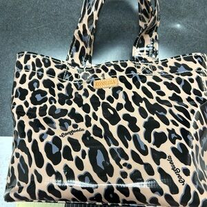 Consuela Black and Tan Leopard grab and go tote